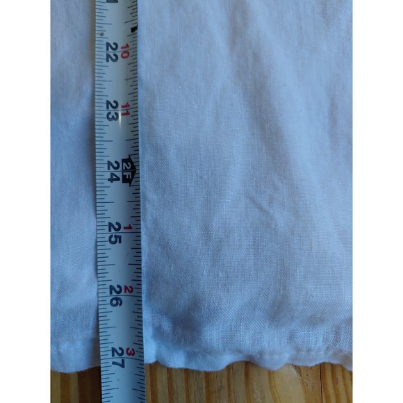 Lungo L'arno Linen Tunic Top White Croquet Trim Lagenlook Womens - Picture 7 of 8